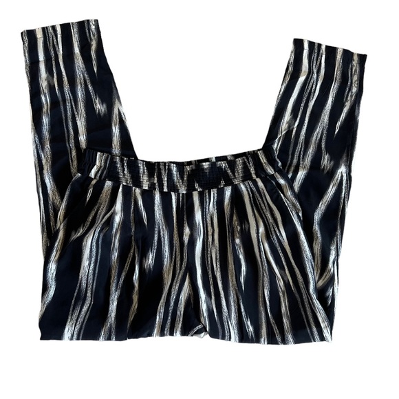 MNG by Mango High Rise Zebra Stripe Elastic Waist Pants - Picture 3 of 4